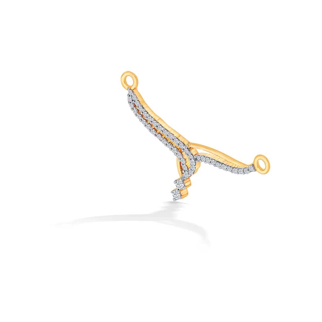 Sizzling Symphony Yellow Gold & Diamond Tanmaniya Mangalsutra For Women - Image 3