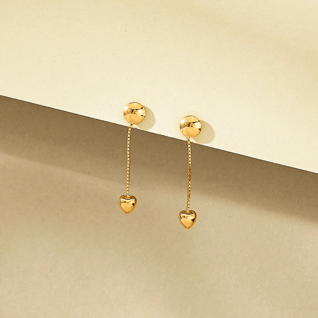 Sleek Pebble Gold Dangler Earring For Women