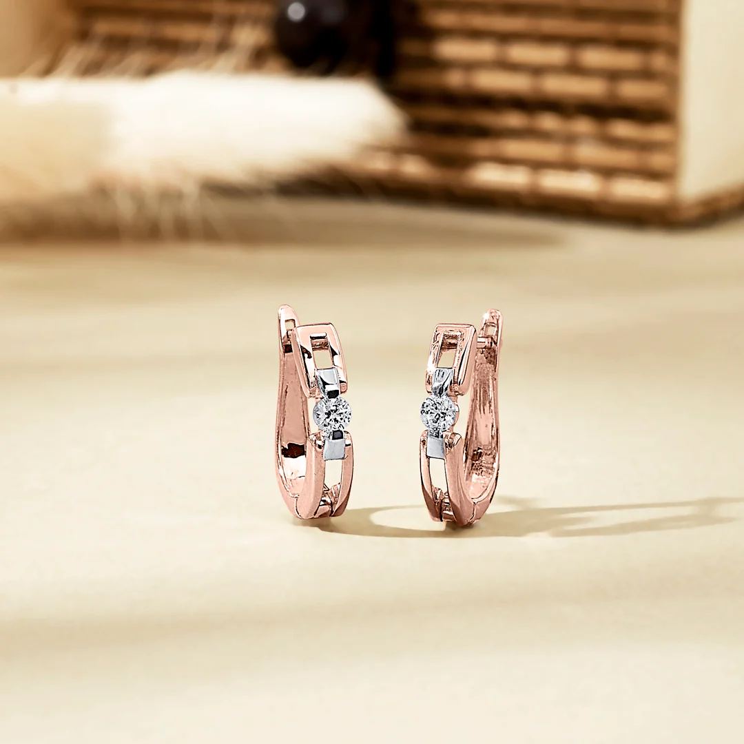 Soft Beam Gold Hoops & Huggies Earring For Women