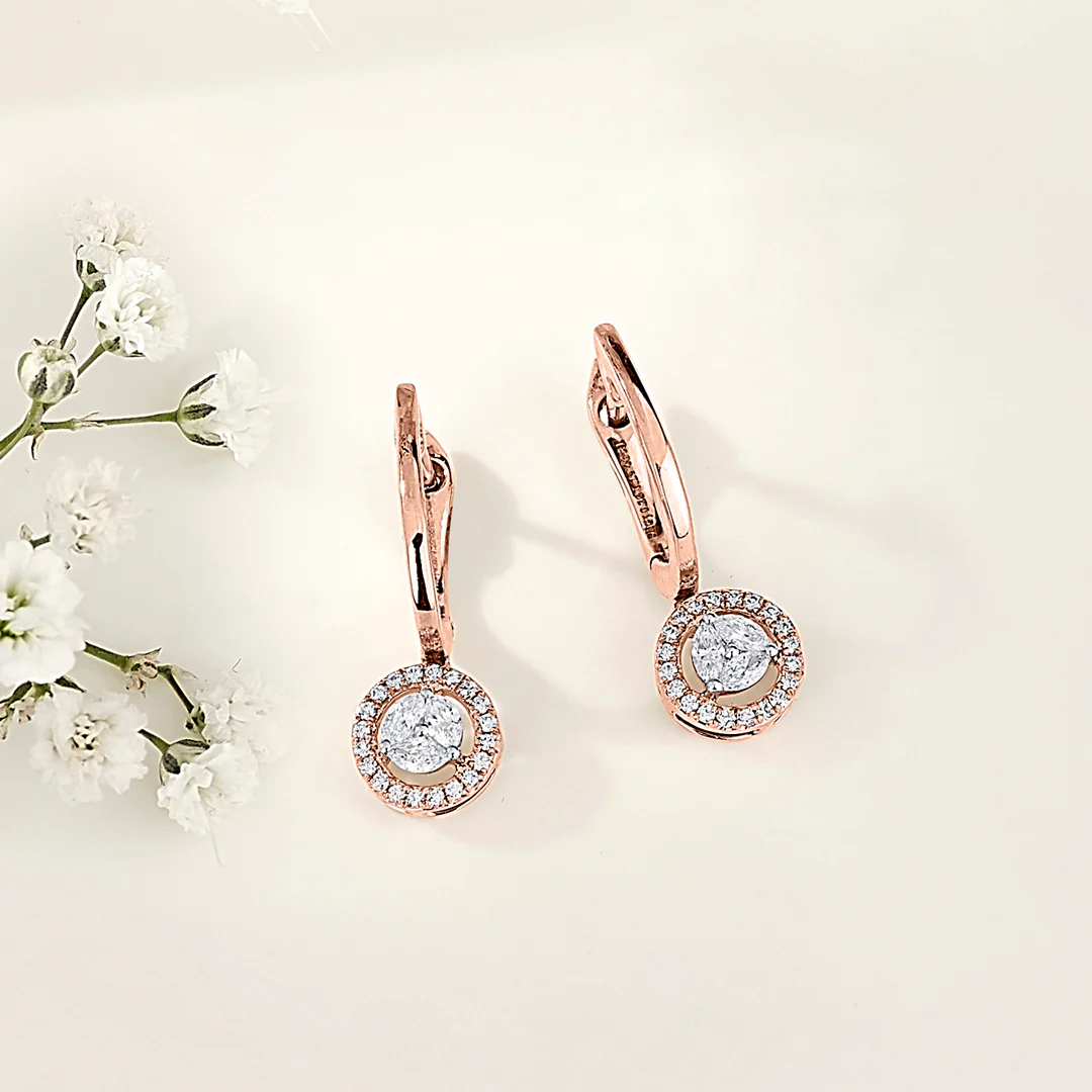 Solara Drop Rose Gold Dangler Earring for Women