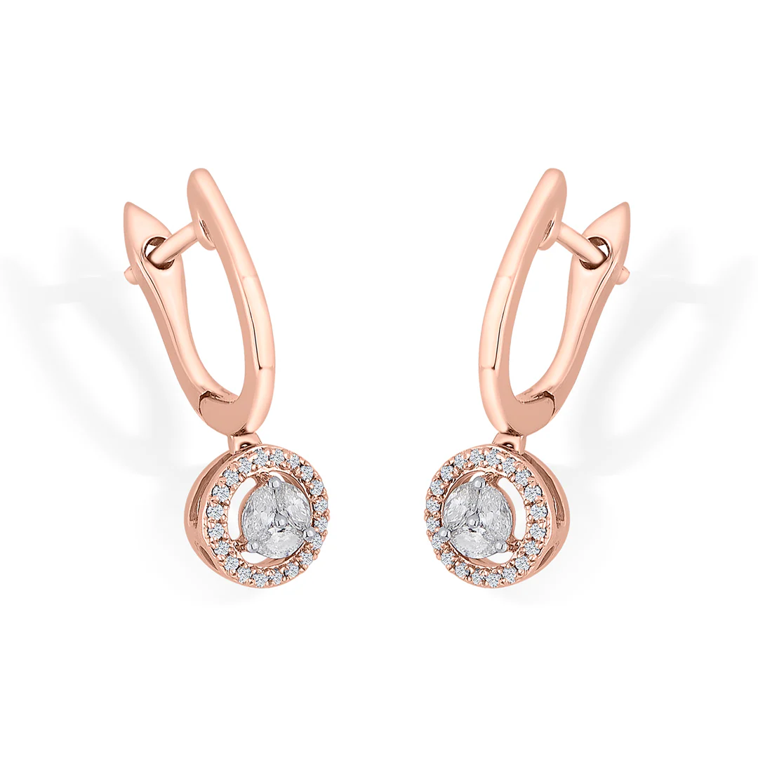 Solara Drop Rose Gold Dangler Earring for Women - Image 3