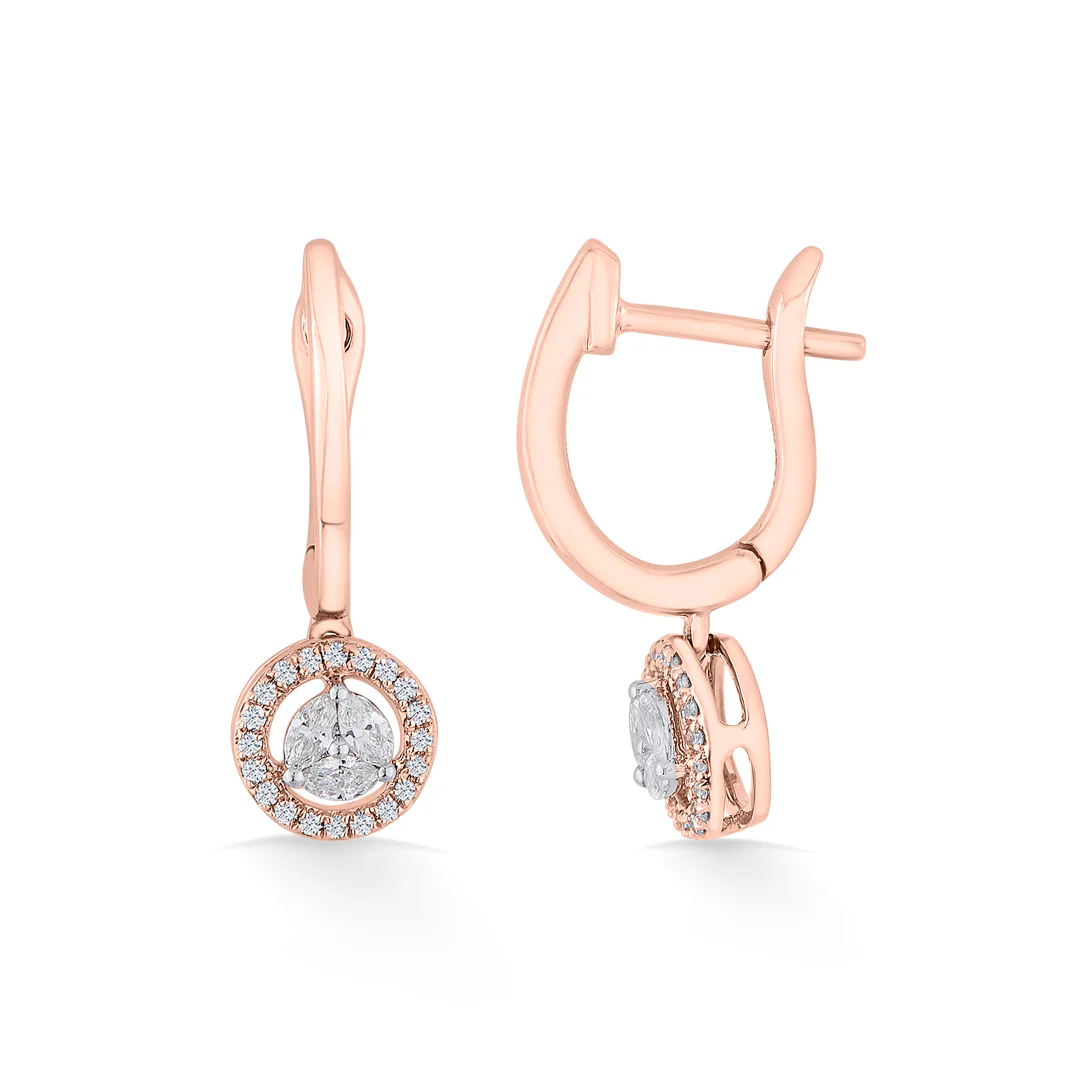 Solara Drop Rose Gold Dangler Earring for Women - Image 4