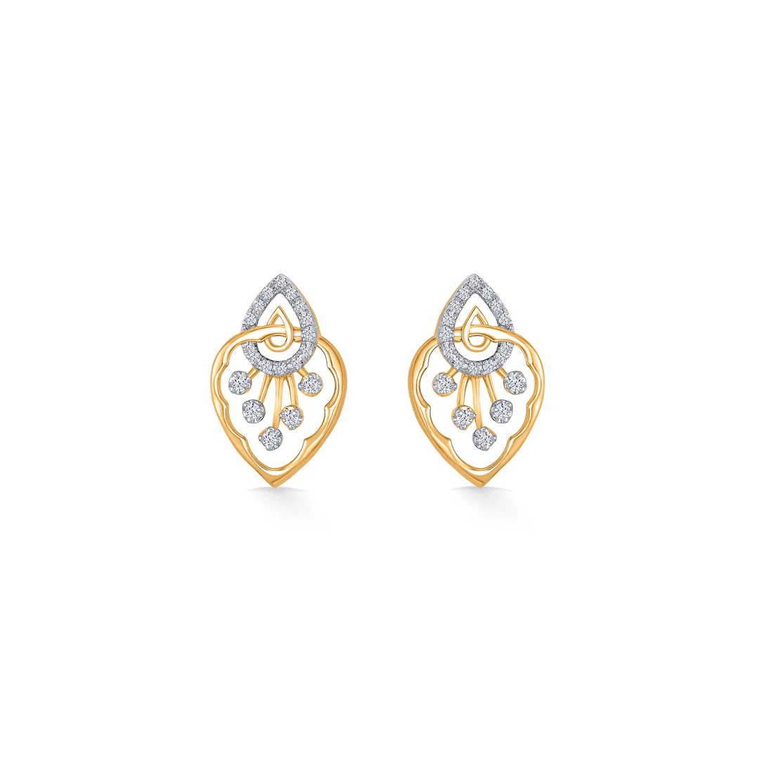 Spark Mesh Gold & Diamond Pendant Set For Women - Image 2