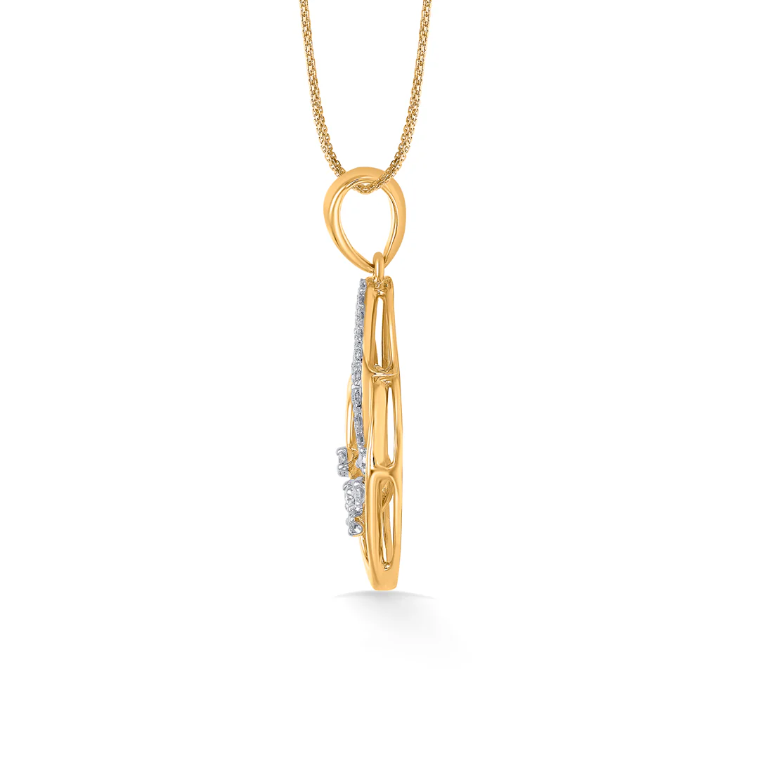 Spark Mesh Gold & Diamond Pendant Set For Women - Image 6