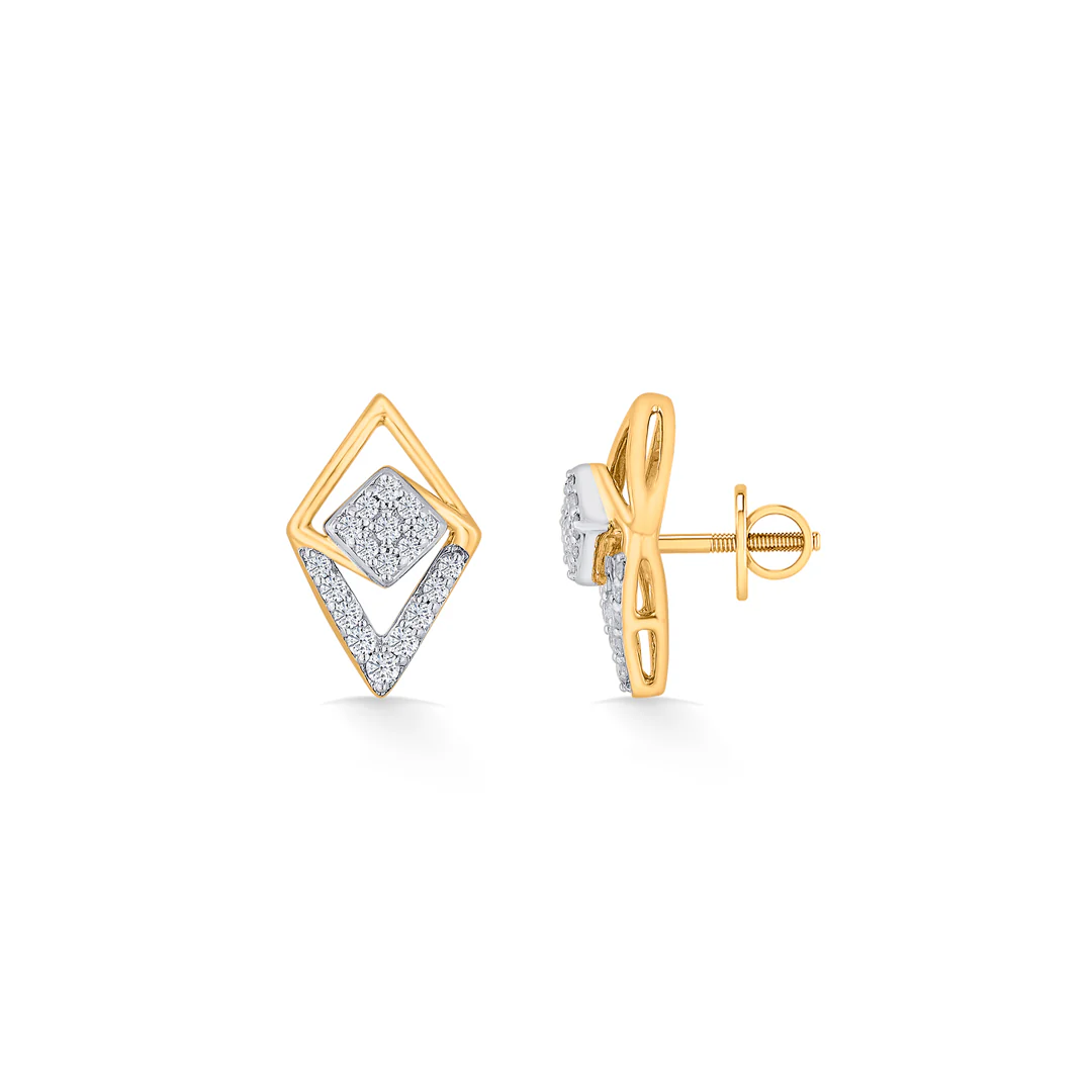 Sparkle Prism Gold Stud Diamond Earring for Women - Image 4