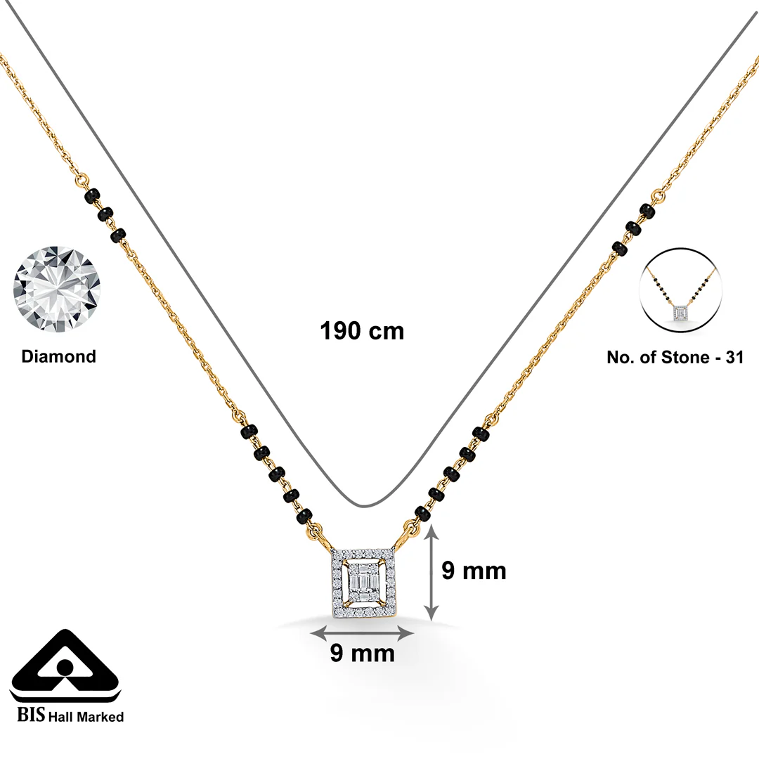 Sparkling Matrix Gold & Diamond Modern Mangalsutra For Women - Image 5