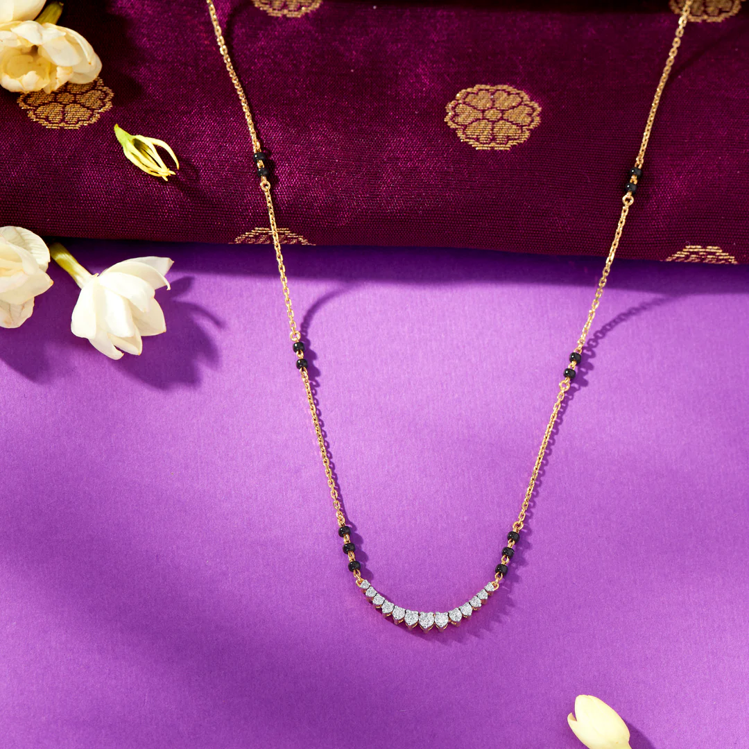 Sparkling Soul Gold & Diamond Modern Mangalsutra For Women