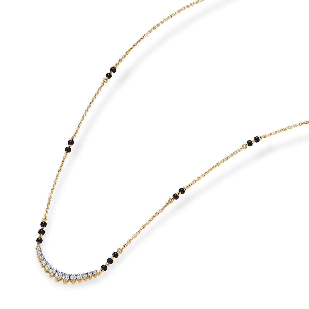 Sparkling Soul Gold & Diamond Modern Mangalsutra For Women - Image 3