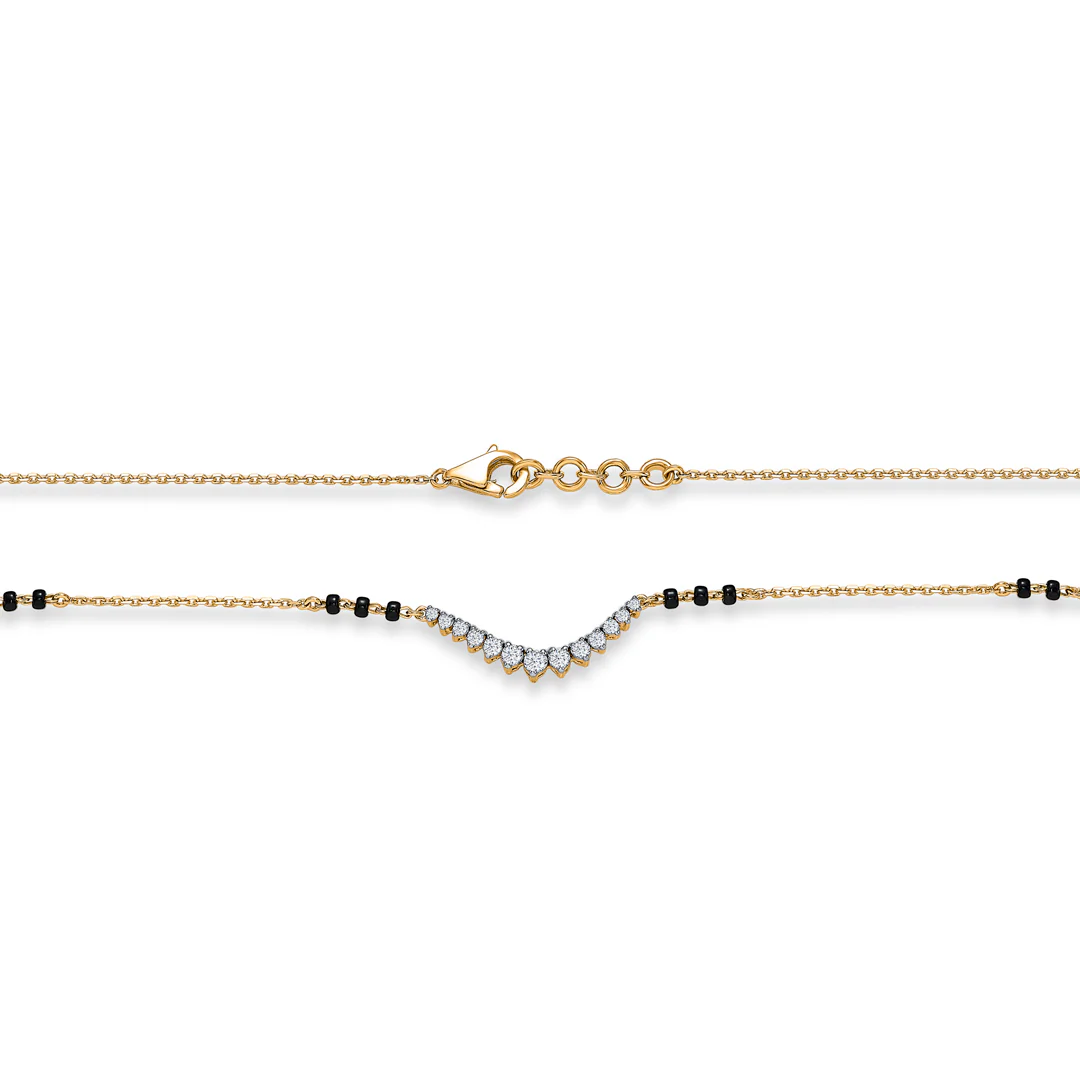 Sparkling Soul Gold & Diamond Modern Mangalsutra For Women - Image 4