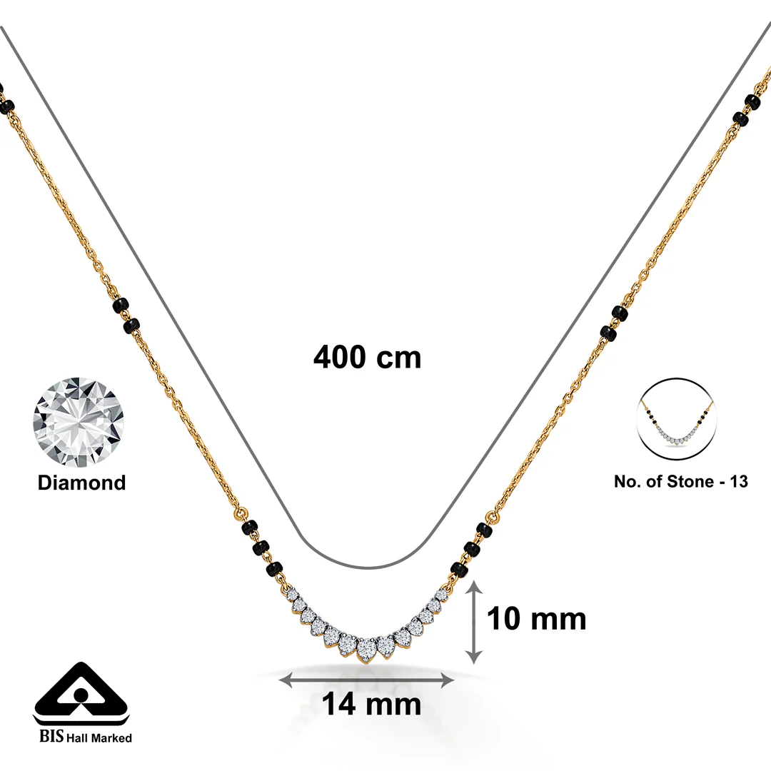 Sparkling Soul Gold & Diamond Modern Mangalsutra For Women - Image 5