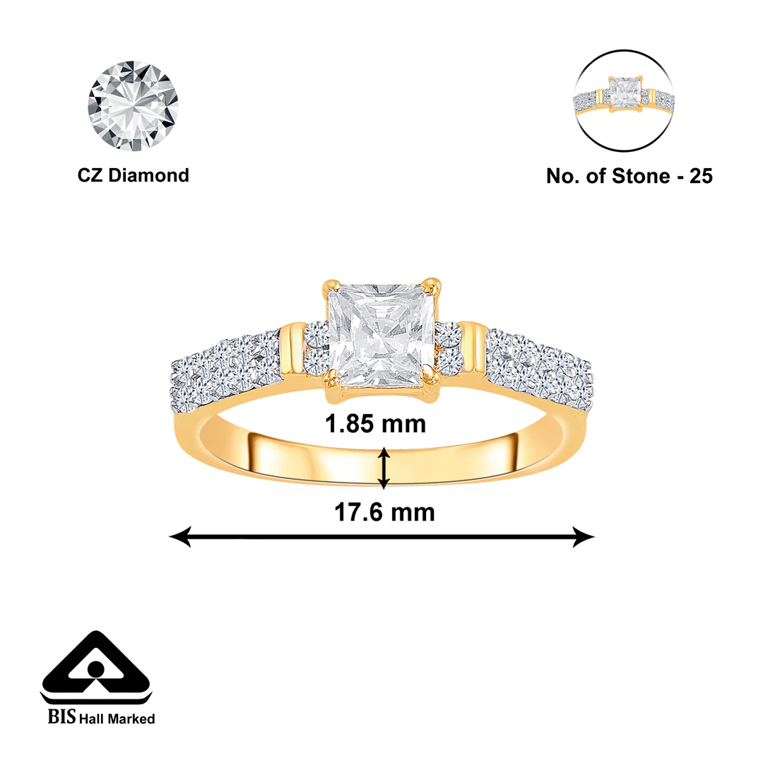 Square Serenity Gold Engagement Ring For Women - Image 2