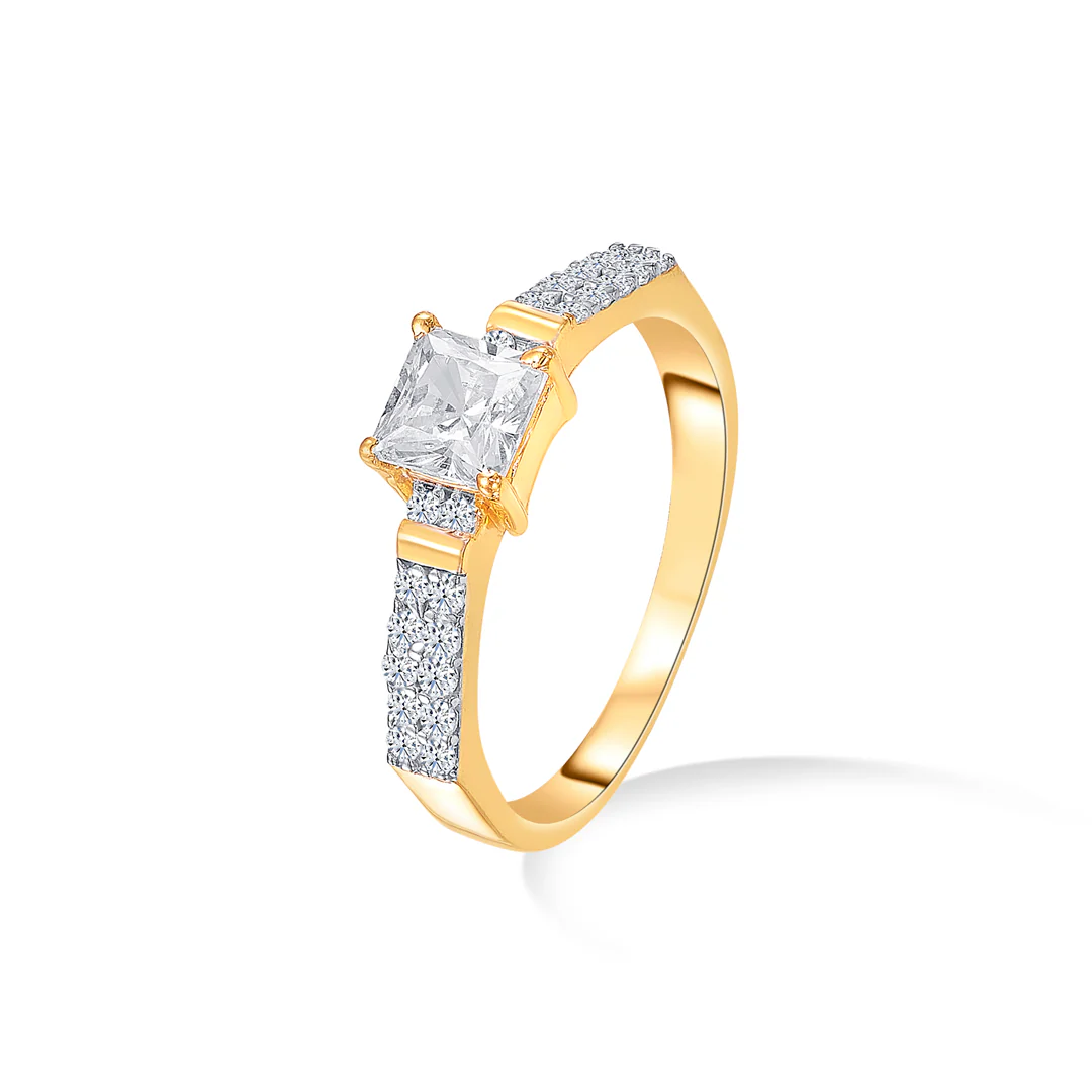 Square Serenity Gold Engagement Ring For Women - Image 3