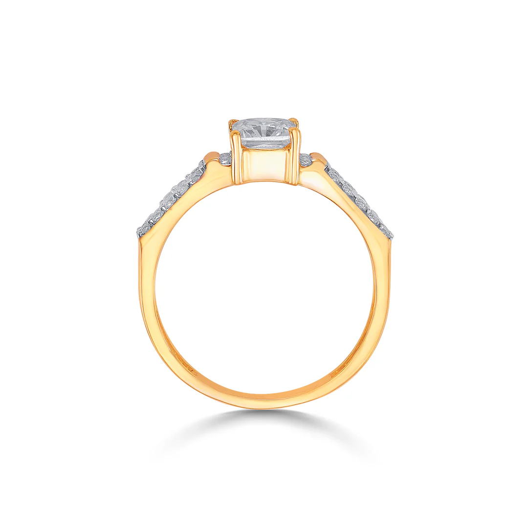 Square Serenity Gold Engagement Ring For Women - Image 4