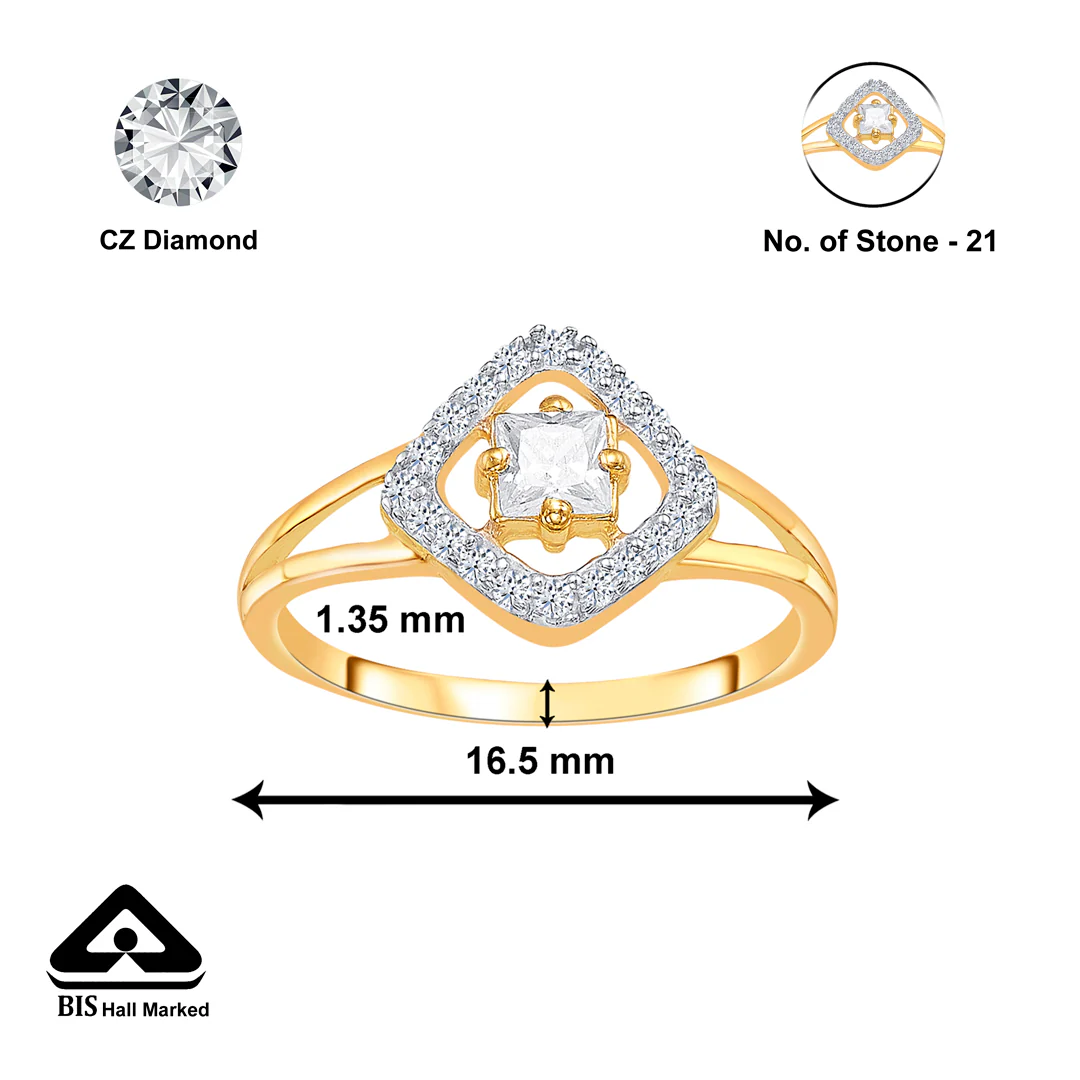 Square Symphony Gold Fashion Ring For Women - Image 2