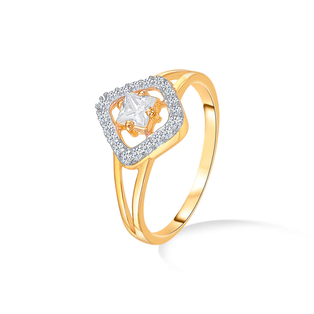 Square Symphony Gold Fashion Ring For Women - Image 3