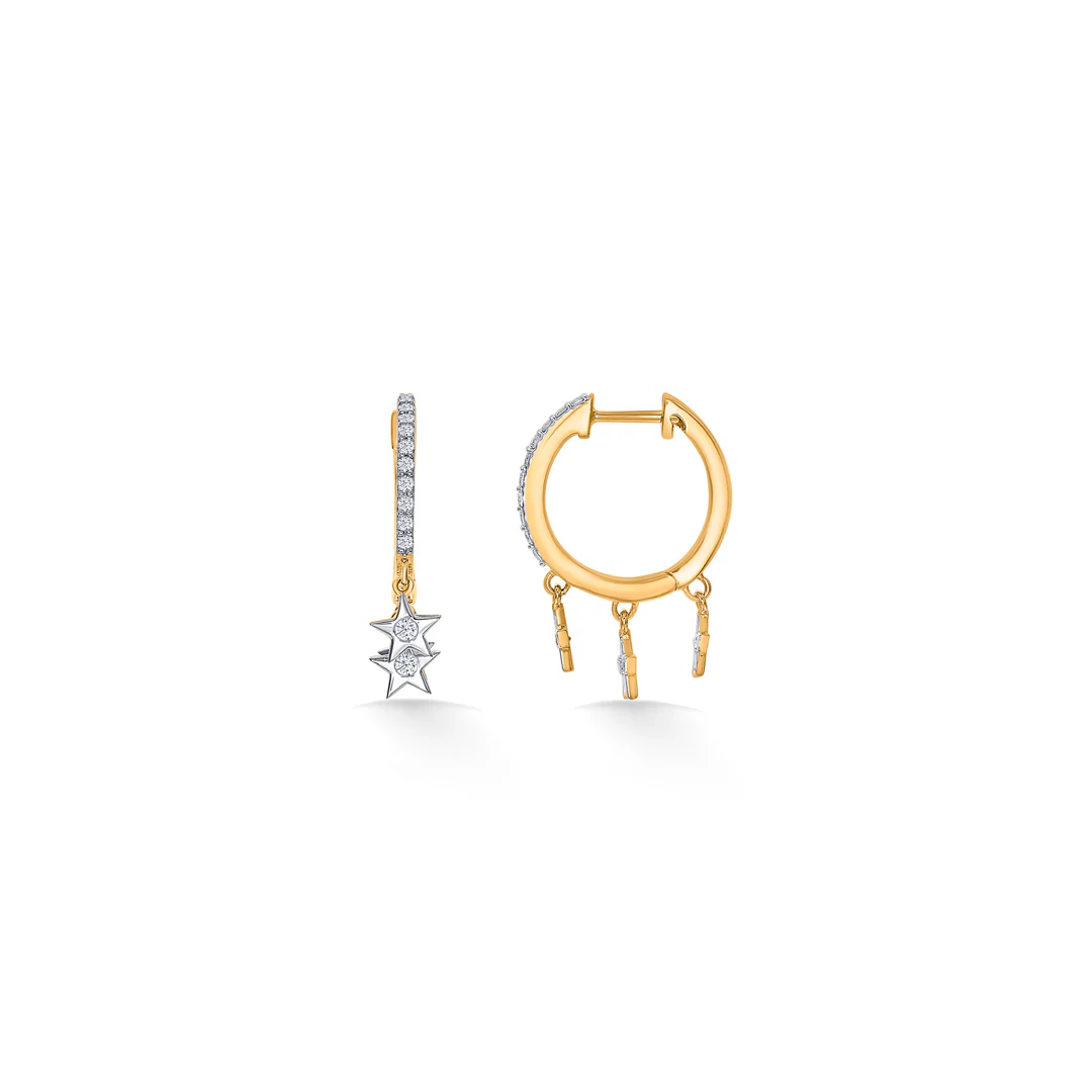 Star Gold & Diamond Earring For Women - Image 3