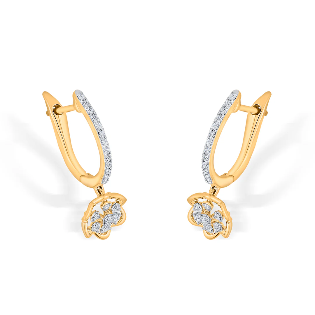 Starflower Glow Yellow Gold Dangler Earring for Women - Image 3