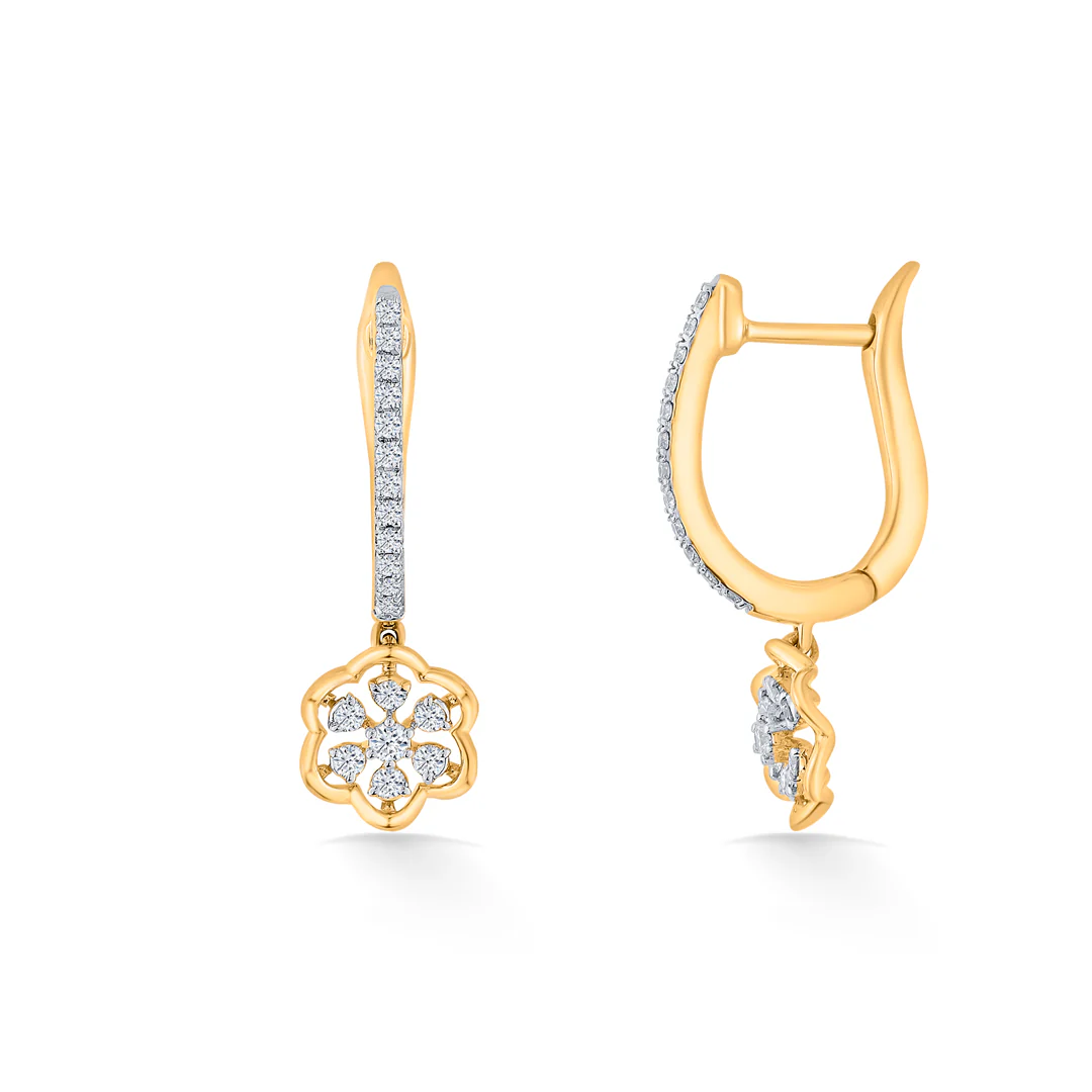 Starflower Glow Yellow Gold Dangler Earring for Women - Image 4