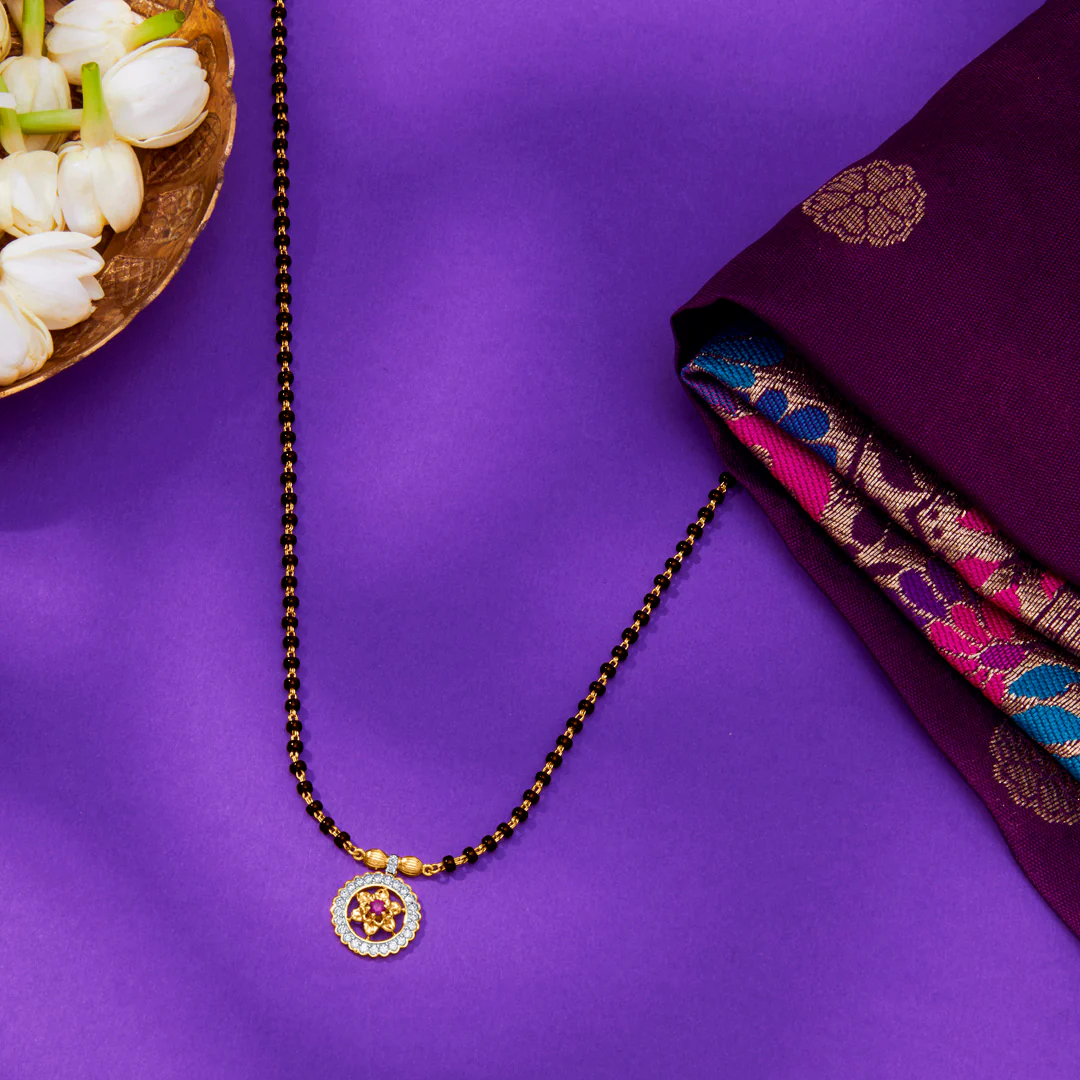 Starlight Circle Gold & Diamond Modern Mangalsutra for Women