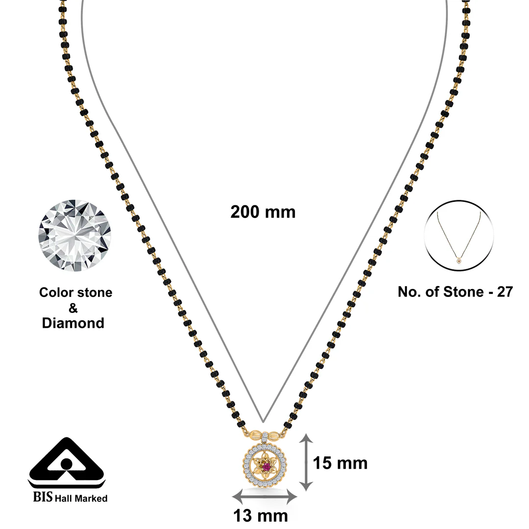 Starlight Circle Gold & Diamond Modern Mangalsutra for Women - Image 2