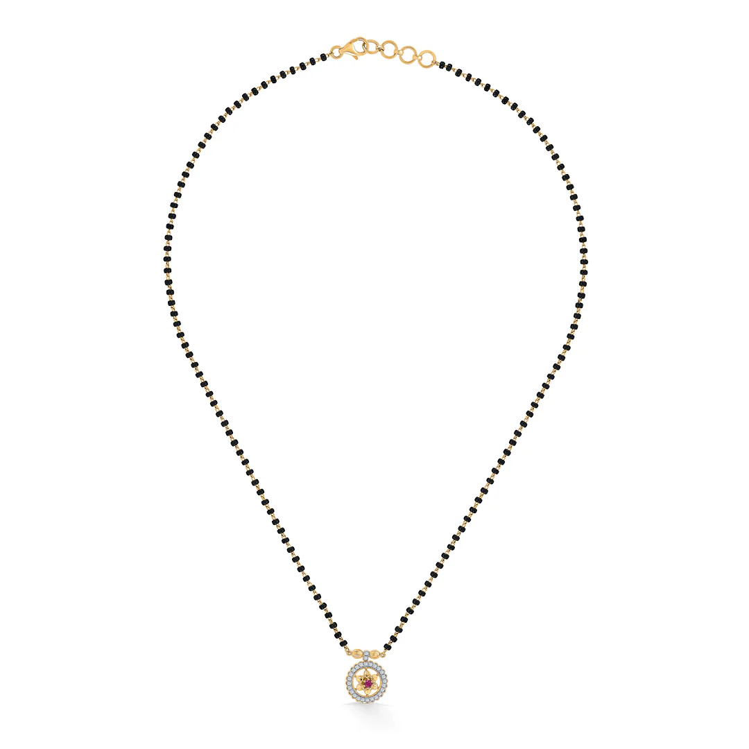 Starlight Circle Gold & Diamond Modern Mangalsutra for Women - Image 3