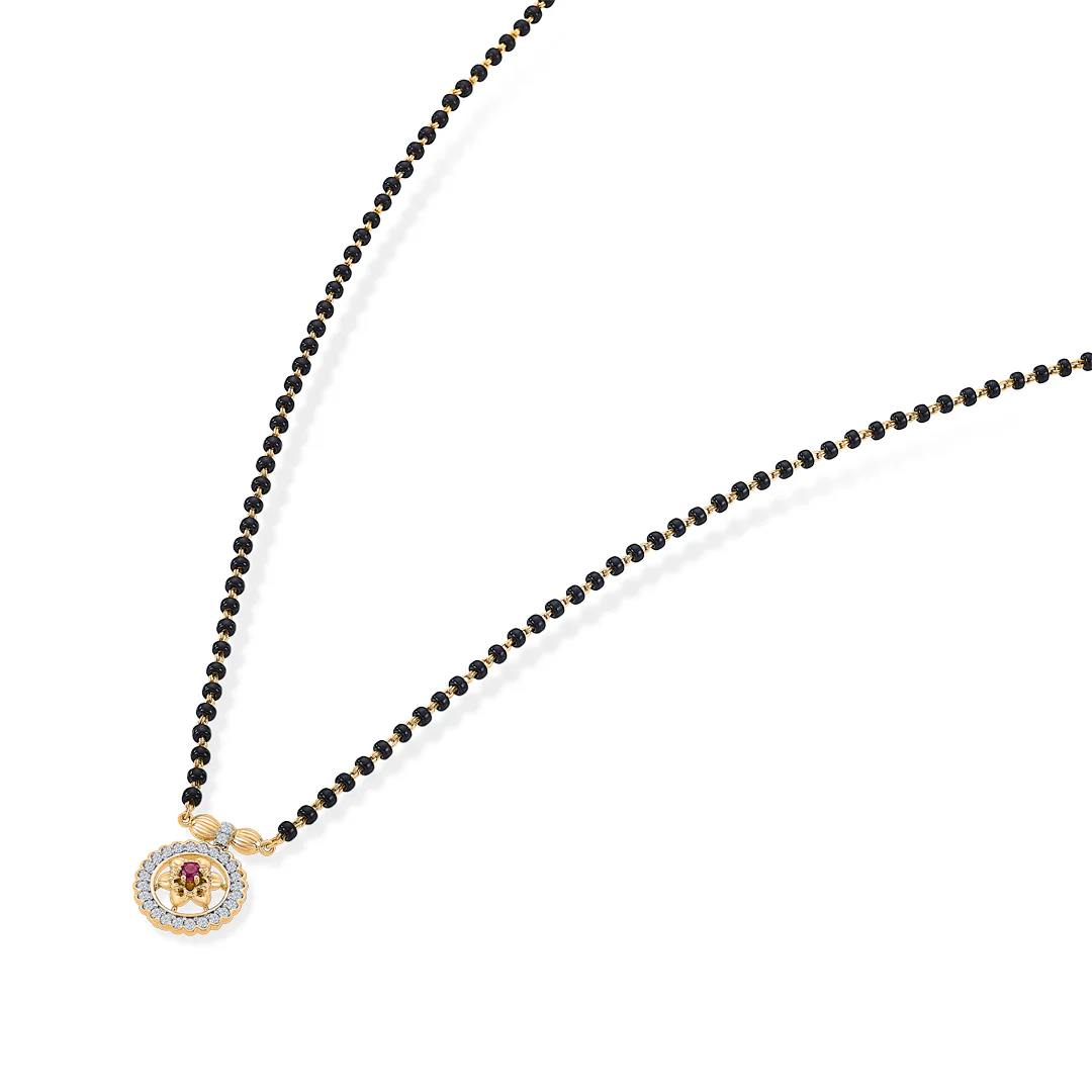 Starlight Circle Gold & Diamond Modern Mangalsutra for Women - Image 4