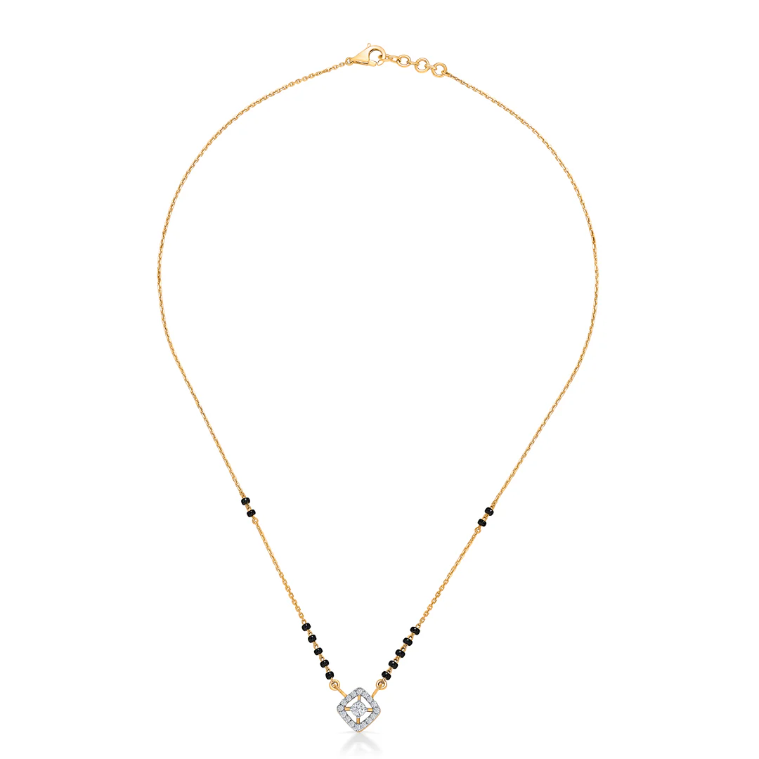 Stellar Square Gold & Diamond Modern Mangalsutra For Women - Image 2