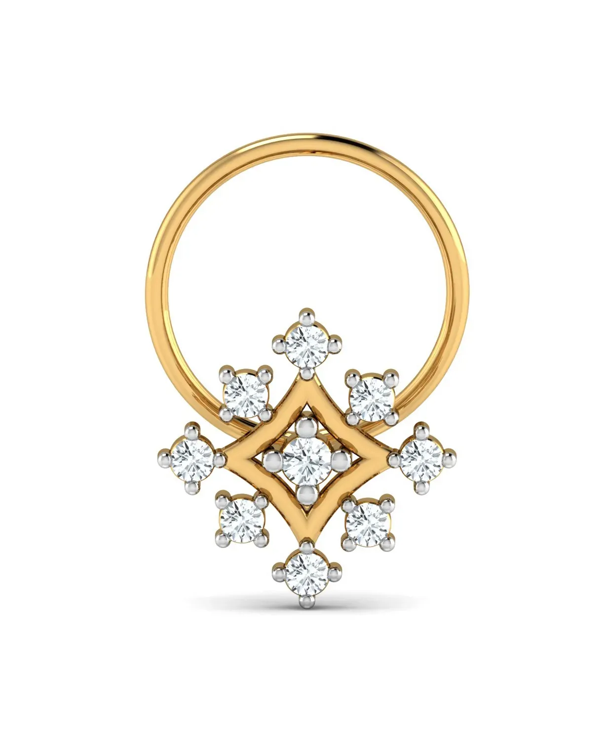 Sterling Square Diamond Nosepin