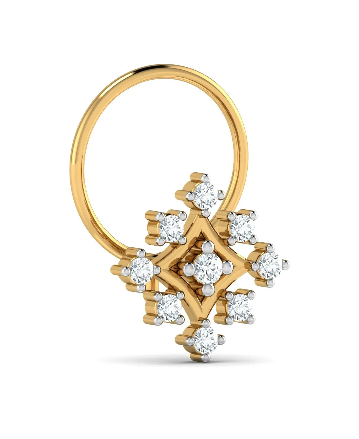 Sterling Square Diamond Nosepin - Image 3