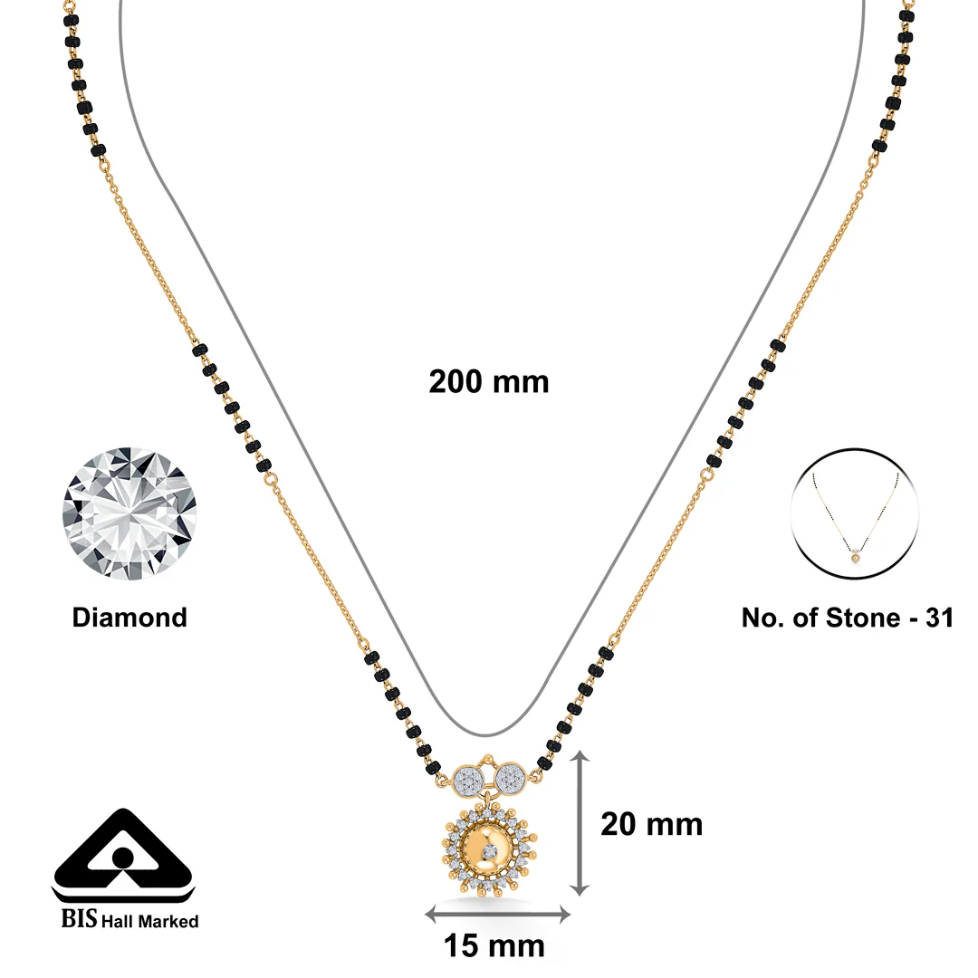 Sunbeam Sparkle Gold & Diamond Modern Mangalsutra for Women - Image 2