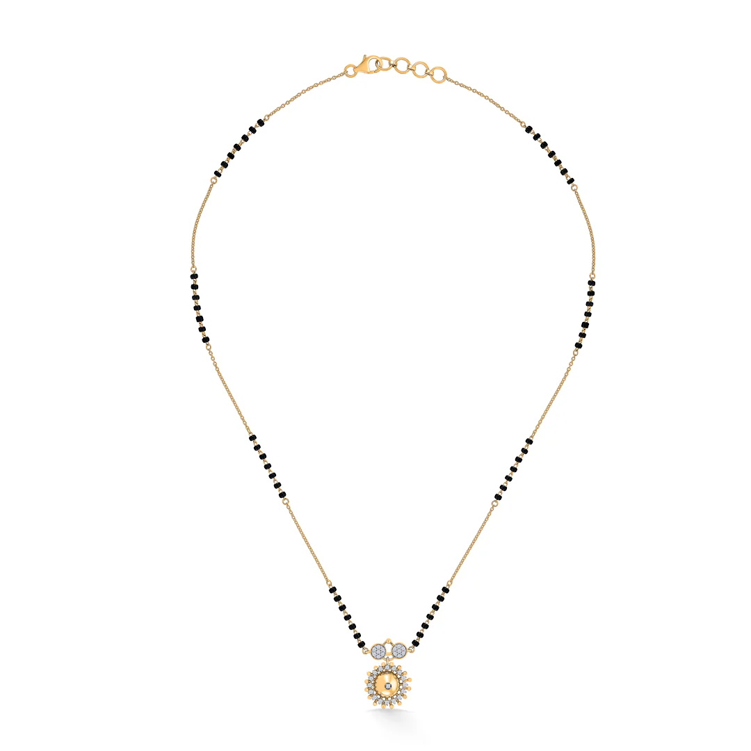 Sunbeam Sparkle Gold & Diamond Modern Mangalsutra for Women - Image 3