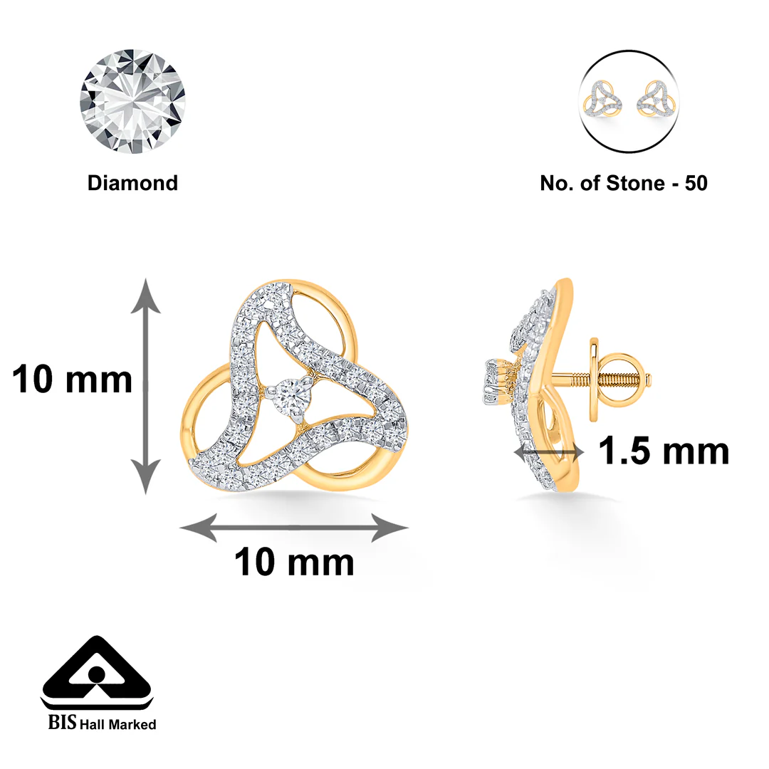 Superb Gleam Gold Stud Earring For Women - Image 5