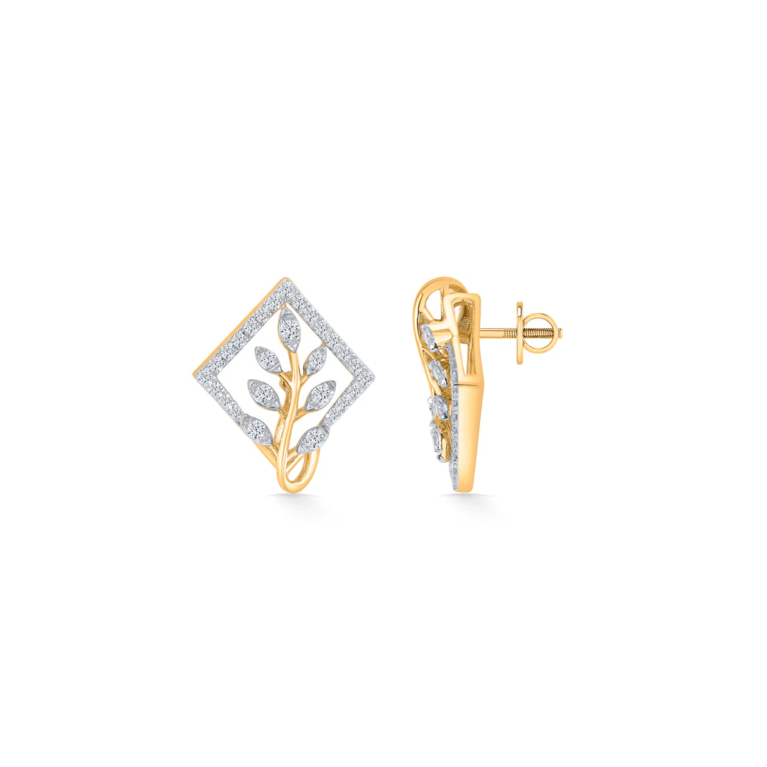 Sylvara Bloom Gold & Diamond Stud Earring - Image 2
