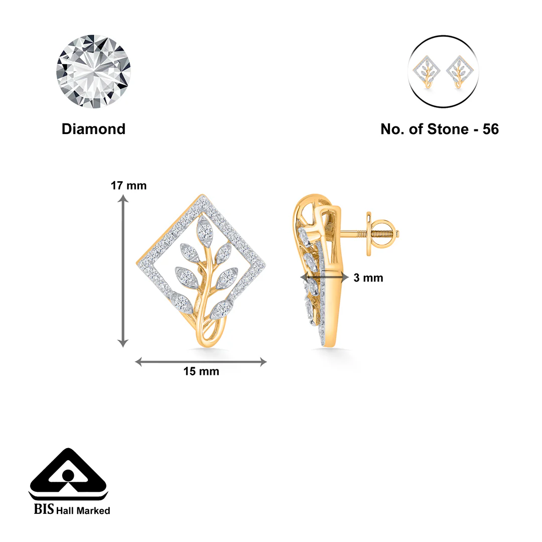 Sylvara Bloom Gold & Diamond Stud Earring - Image 4