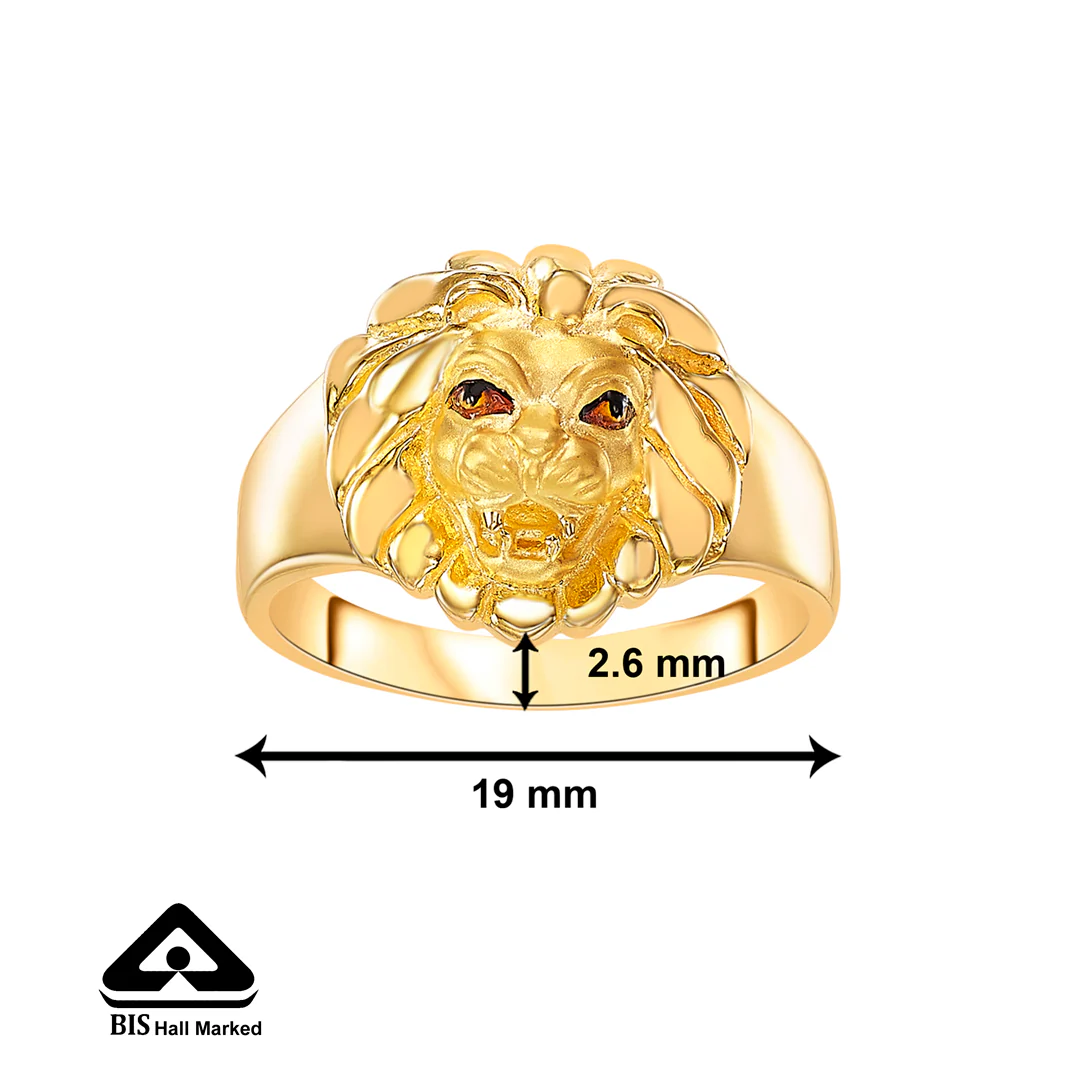 The Loin Yellow Gold Men's Ring - Image 2