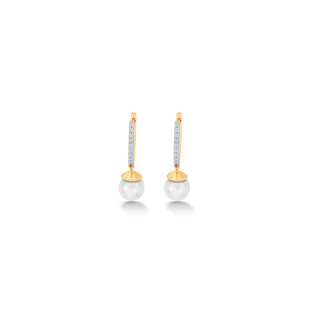 Timeless Yellow Gold & Diamond Drops & Dangler Earring - Image 3