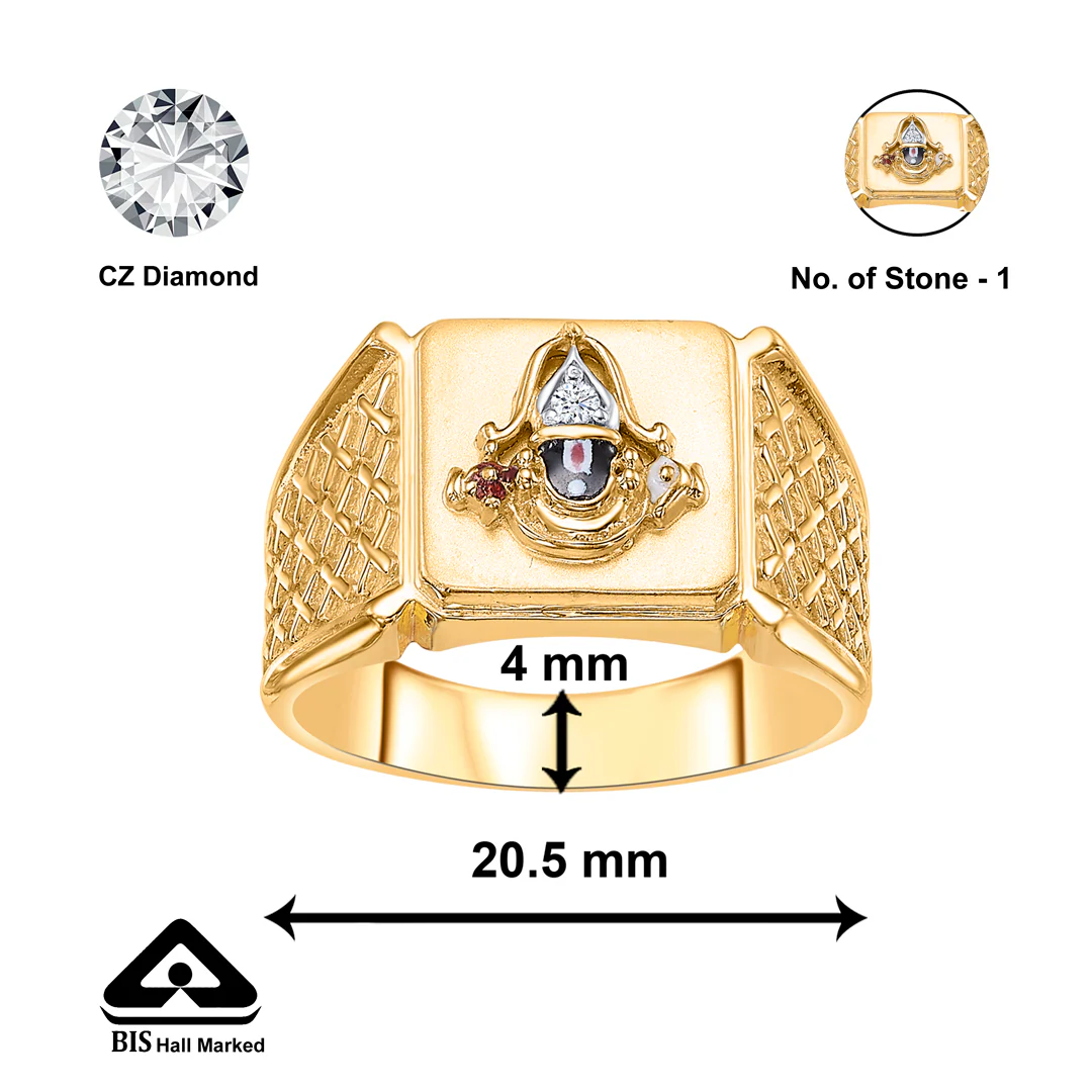 Tirupati Balaji Yellow Gold Men's Ring - Image 2