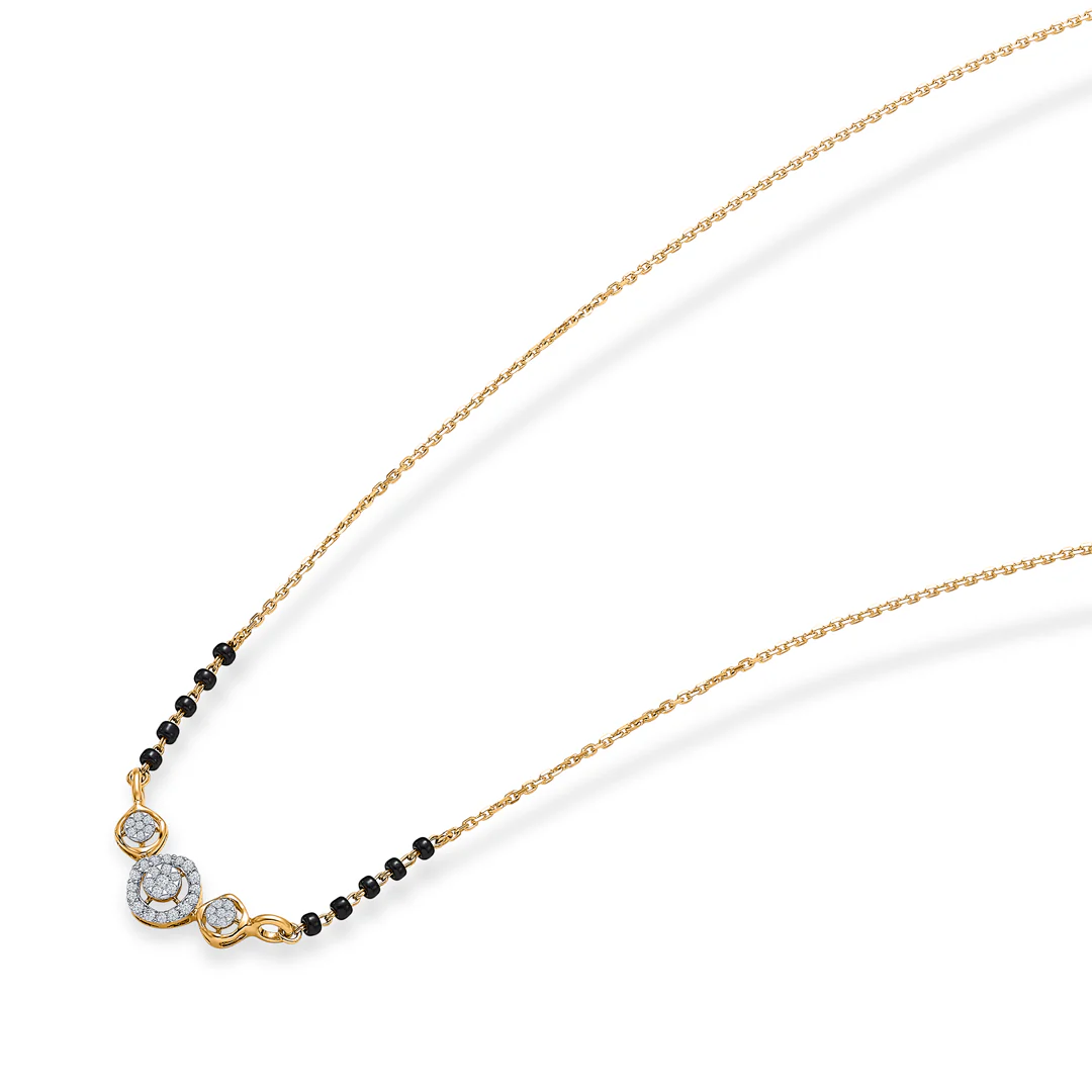 Trinity Bond Gold & Diamond Modern Mangalsutra For Women - Image 3