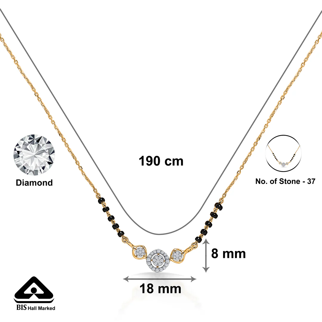 Trinity Bond Gold & Diamond Modern Mangalsutra For Women - Image 5
