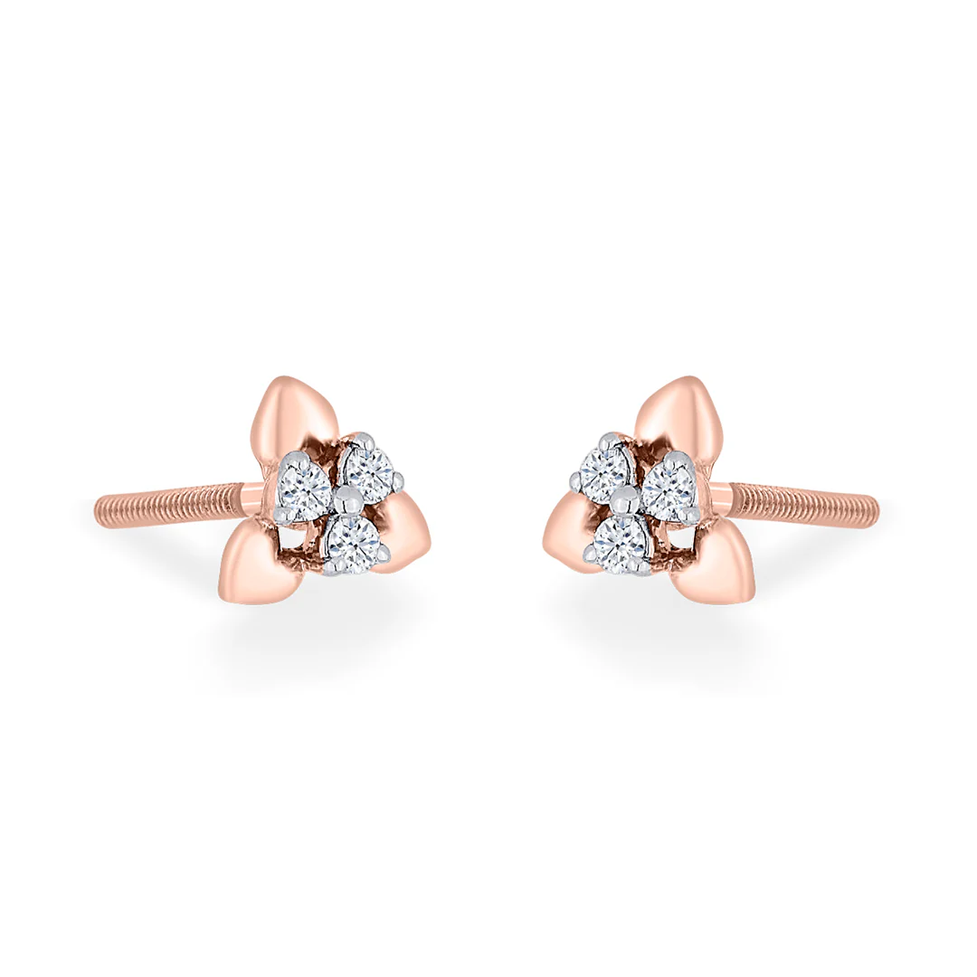 Trinity Buds Gold Stud Diamond Earring - Image 2