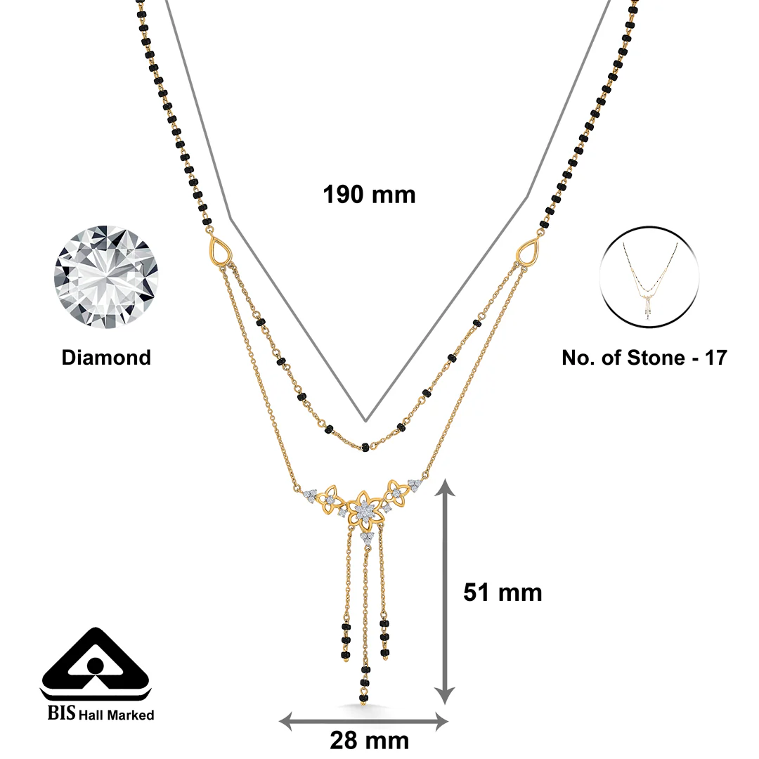 Trio Harmony Gold & Diamond Modern Mangalsutra for Women - Image 2