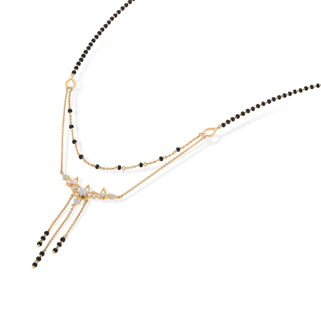 Trio Harmony Gold & Diamond Modern Mangalsutra for Women - Image 4
