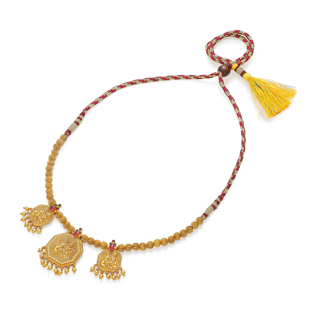 Triratna Gokak Gold Short Necklace - Image 2