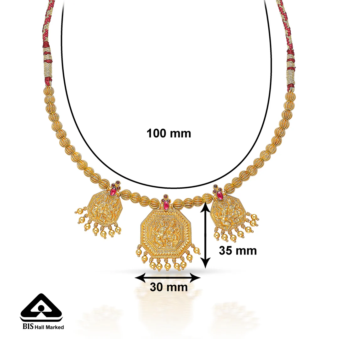 Triratna Gokak Gold Short Necklace - Image 4