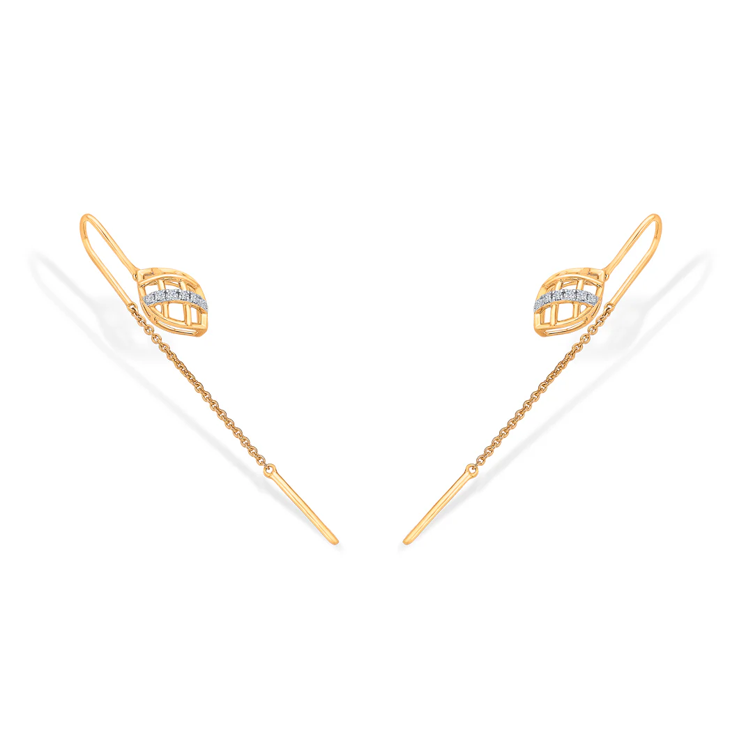 Tropical Touch Gold & Diamond Earring for Women - Image 3
