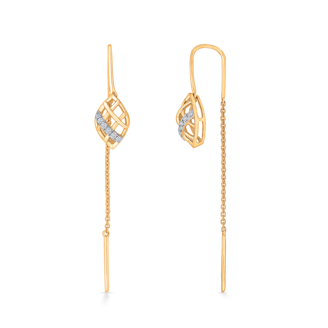 Tropical Touch Gold & Diamond Earring for Women - Image 4