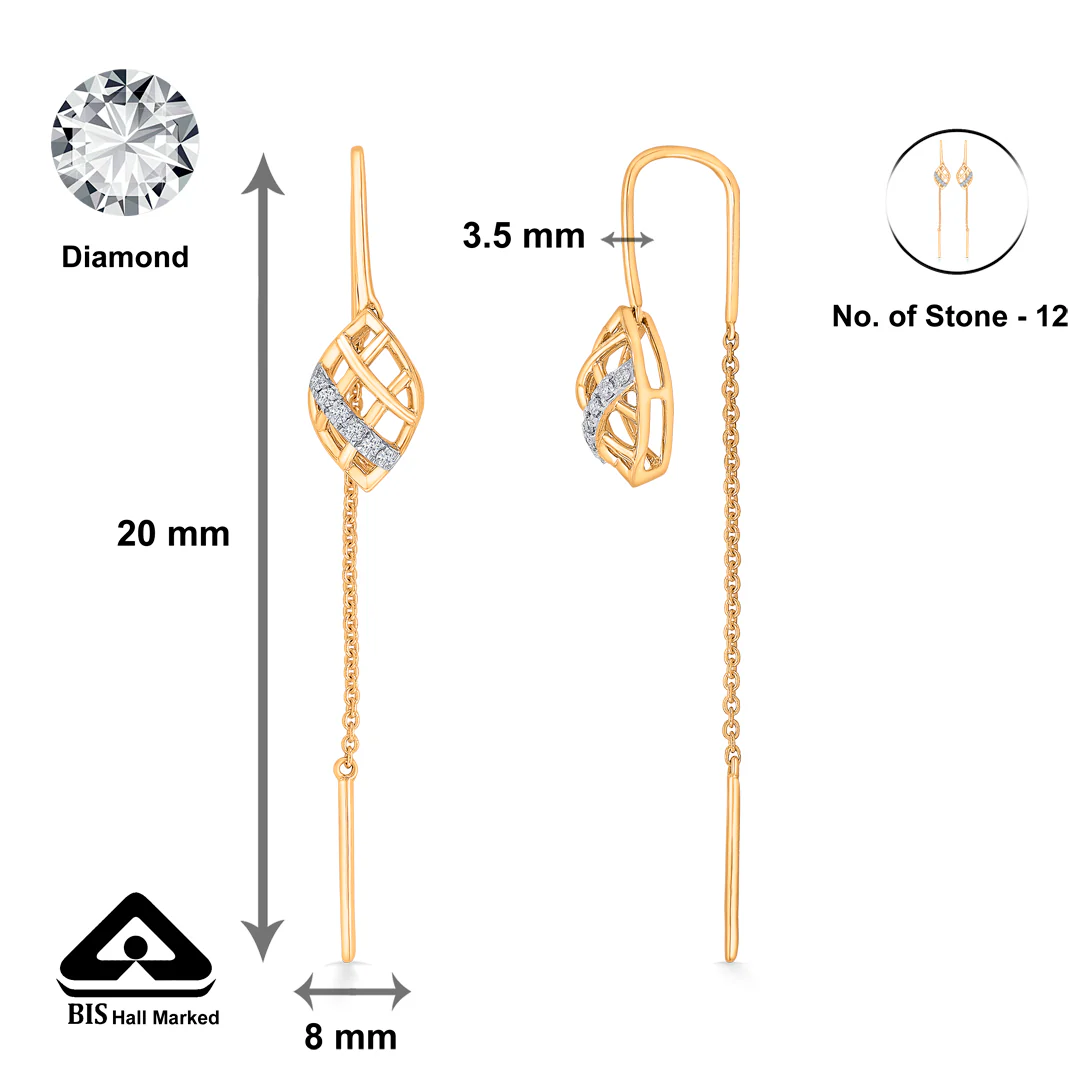 Tropical Touch Gold & Diamond Earring for Women - Image 5