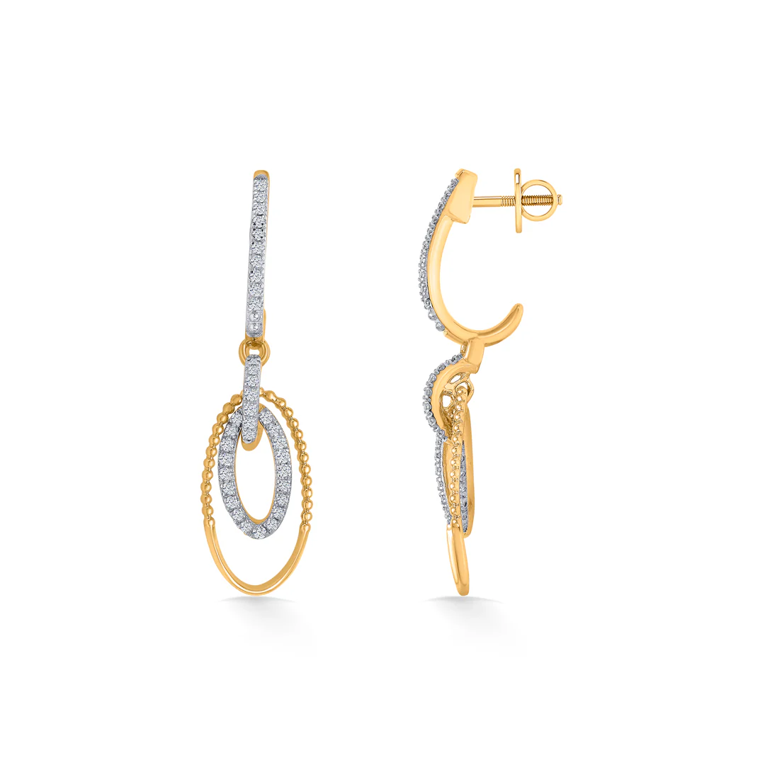 Twilight Gleam Gold Dangler Earring For Women - Image 3
