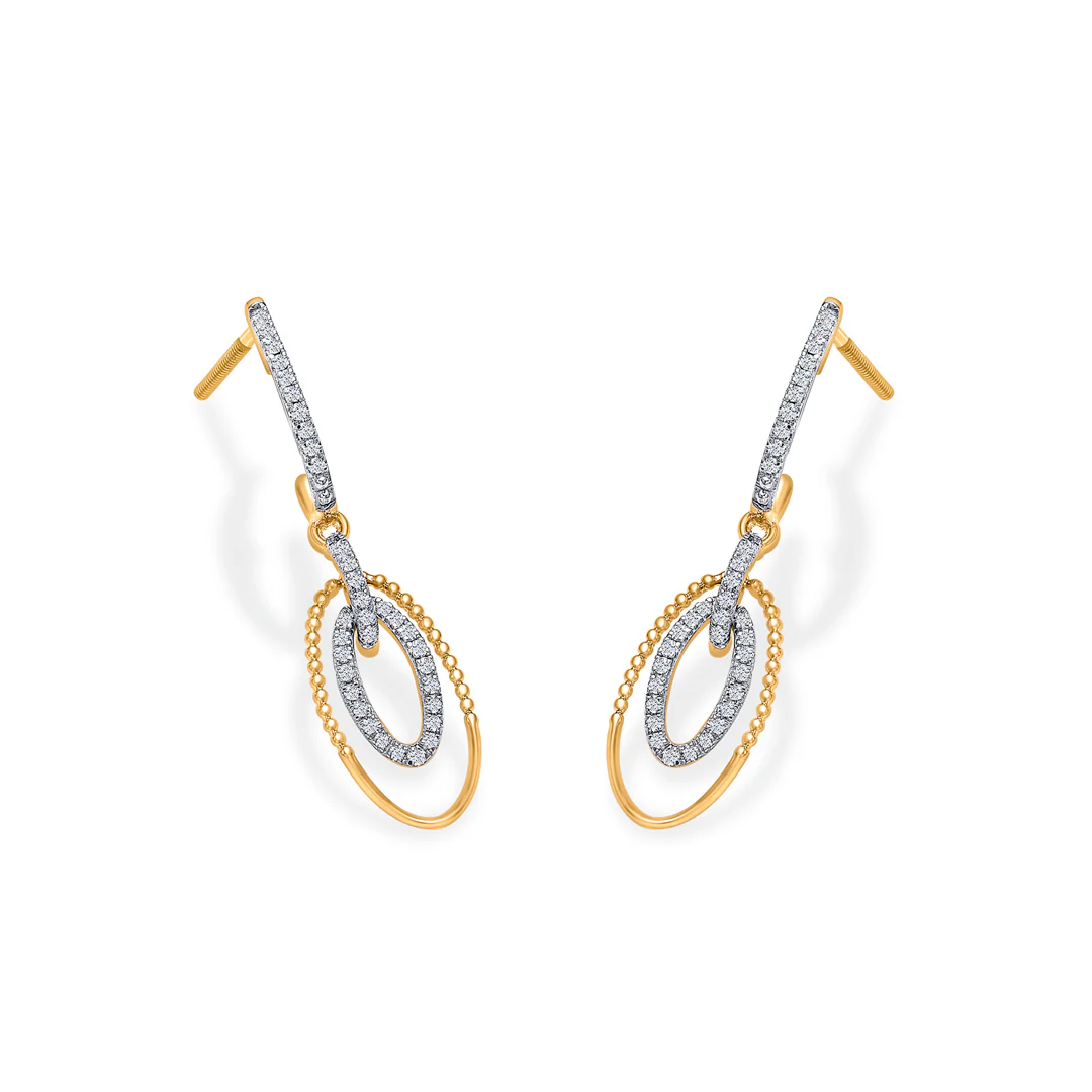Twilight Gleam Gold Dangler Earring For Women - Image 4