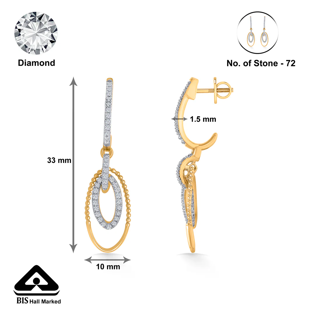Twilight Gleam Gold Dangler Earring For Women - Image 5